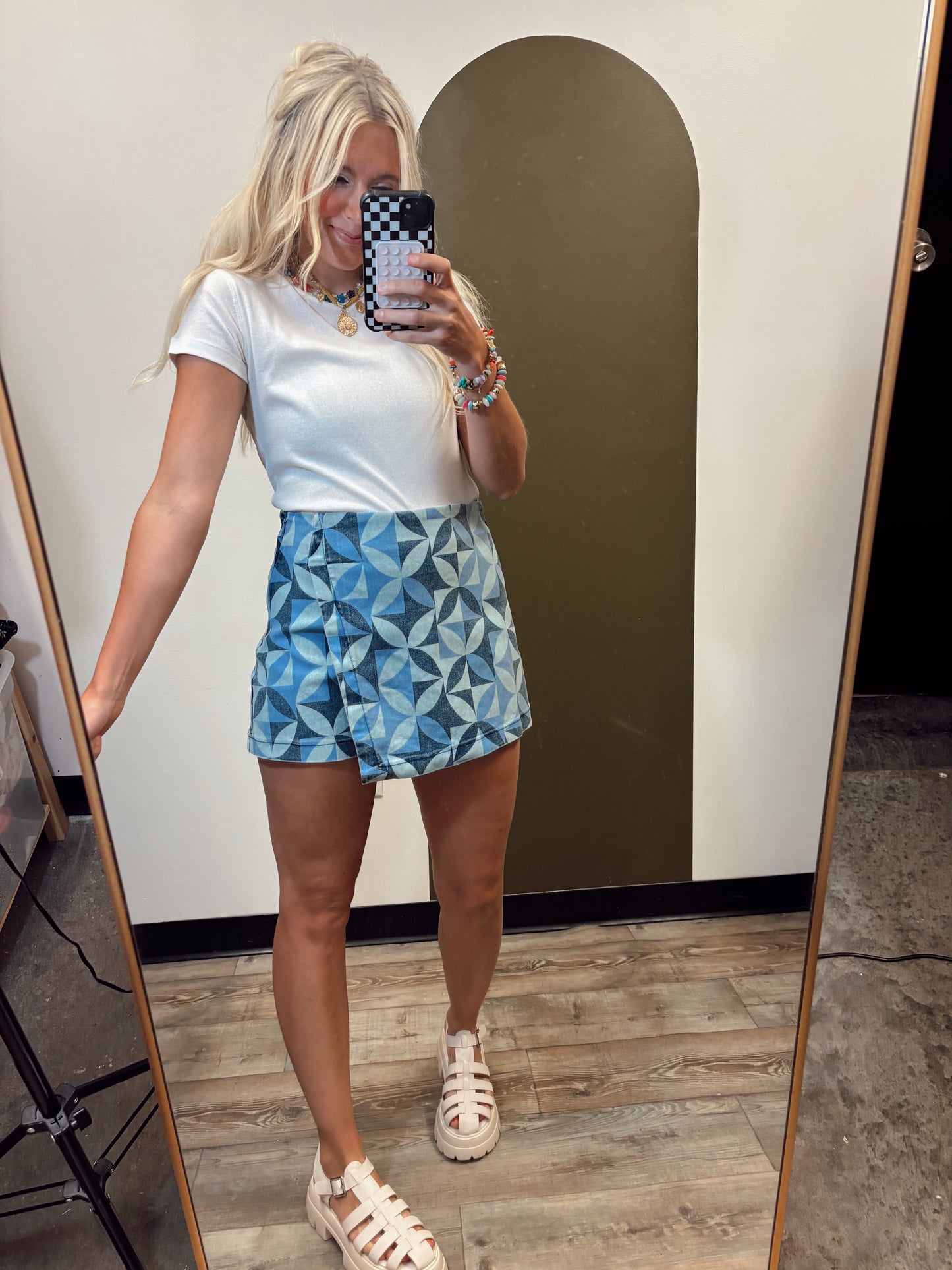 Aimee Abstract Print Skort