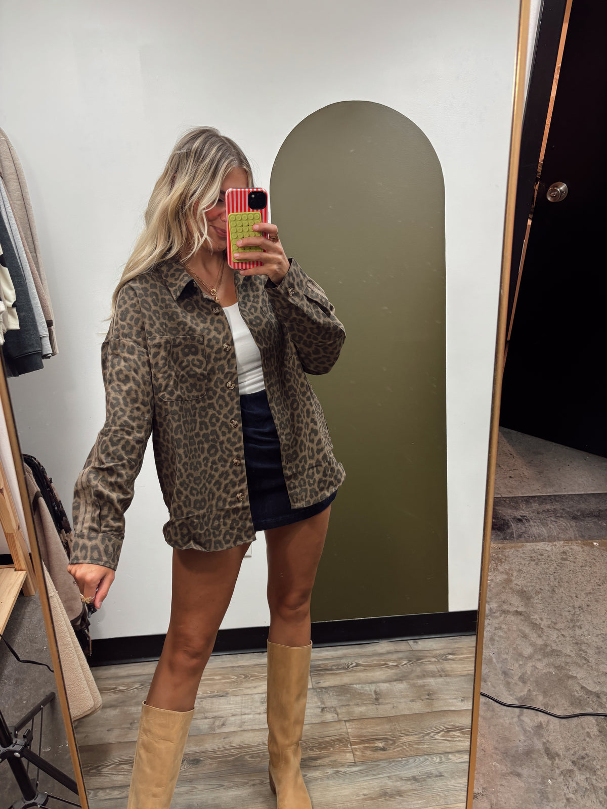 Serenity Leopard Button Top