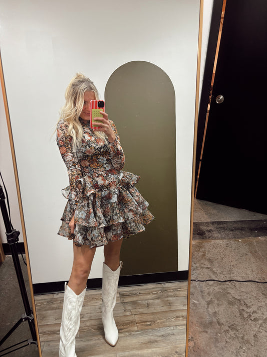 Nyomi Floral Mesh Dress