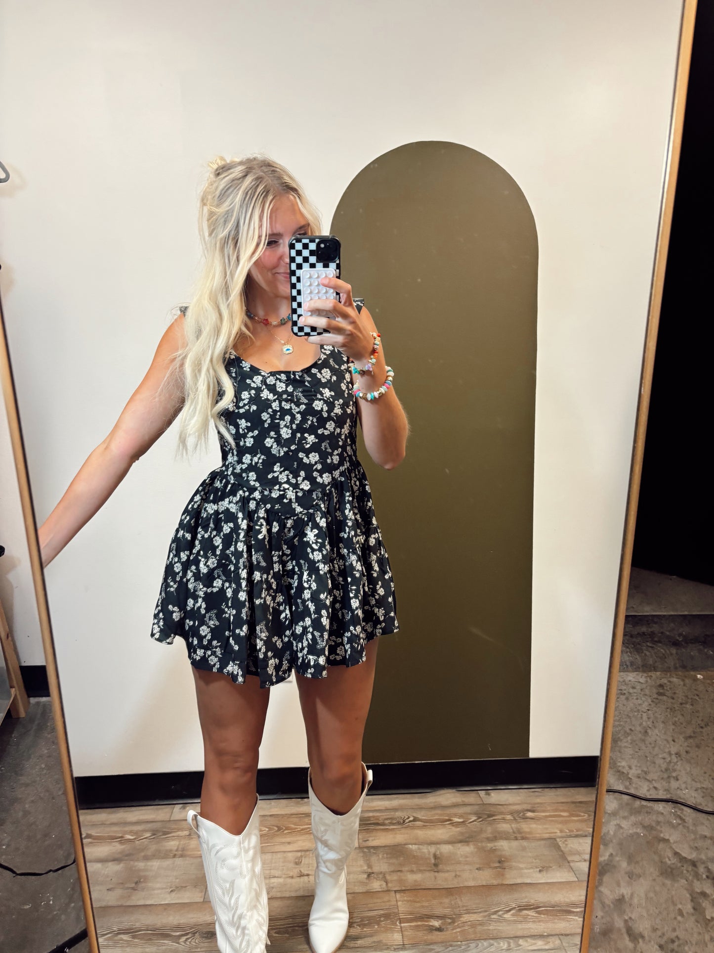 Lana Floral Romper (Black)