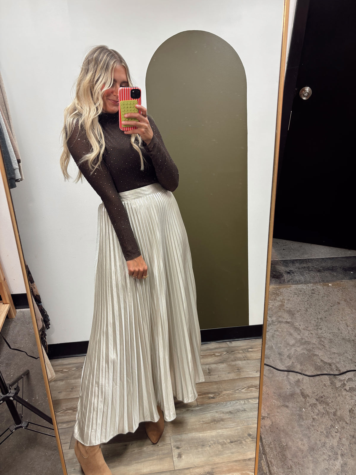 Capture The Light Maxi Skirt (Silver)
