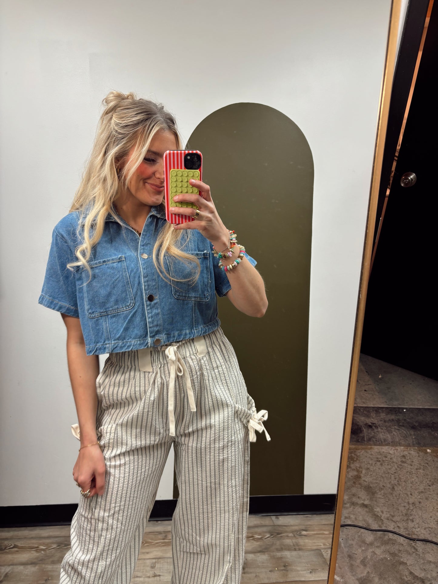 Lana Crop Denim Top