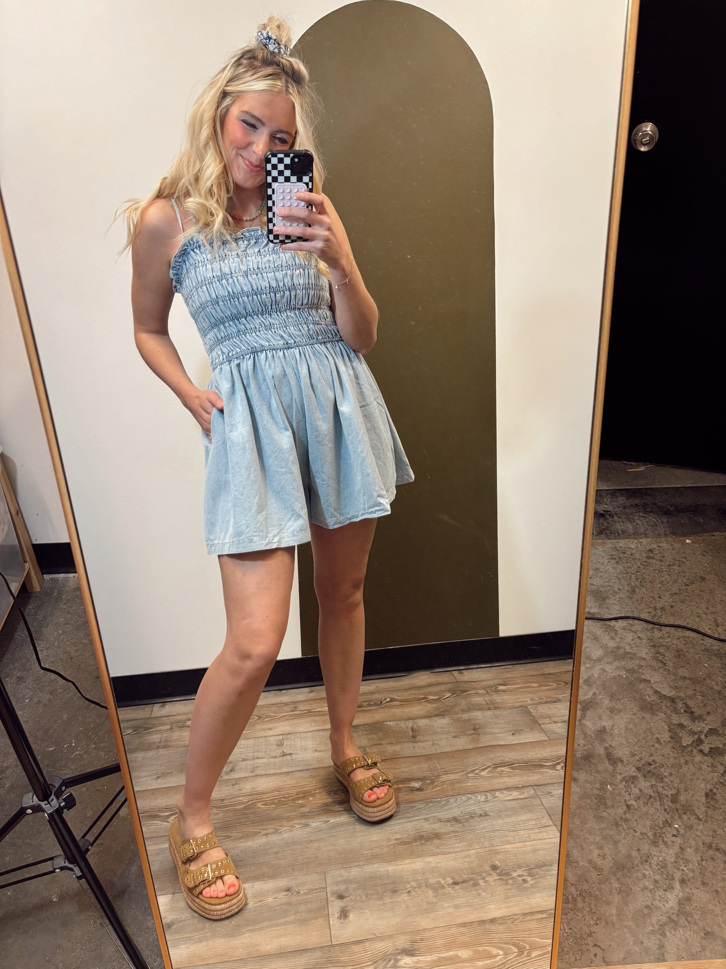 Tina Denim Romper