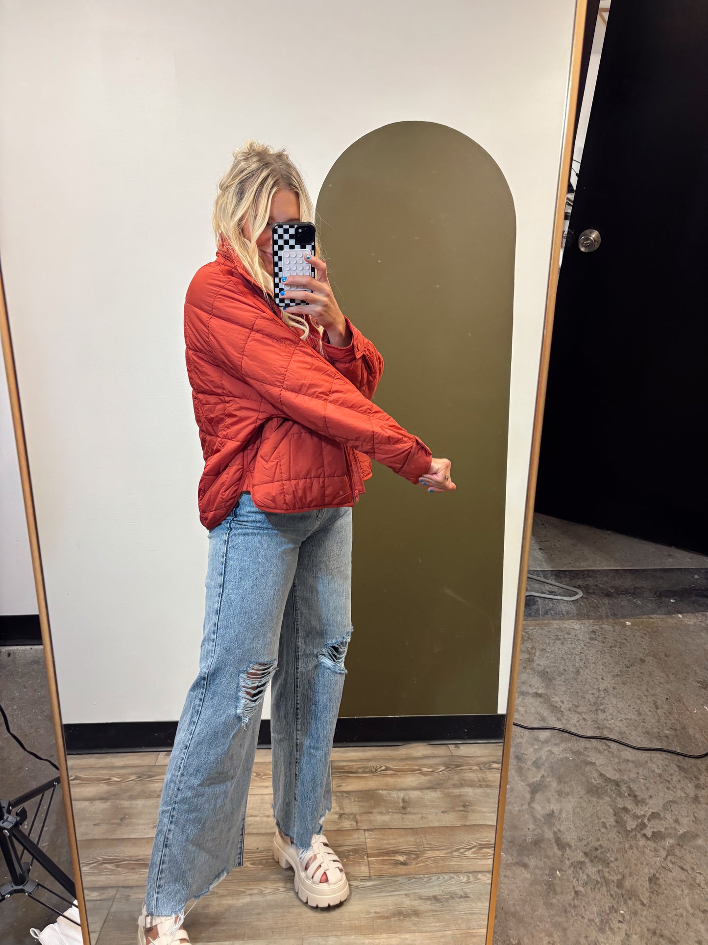 Packable Puffer Jacket (Brick)