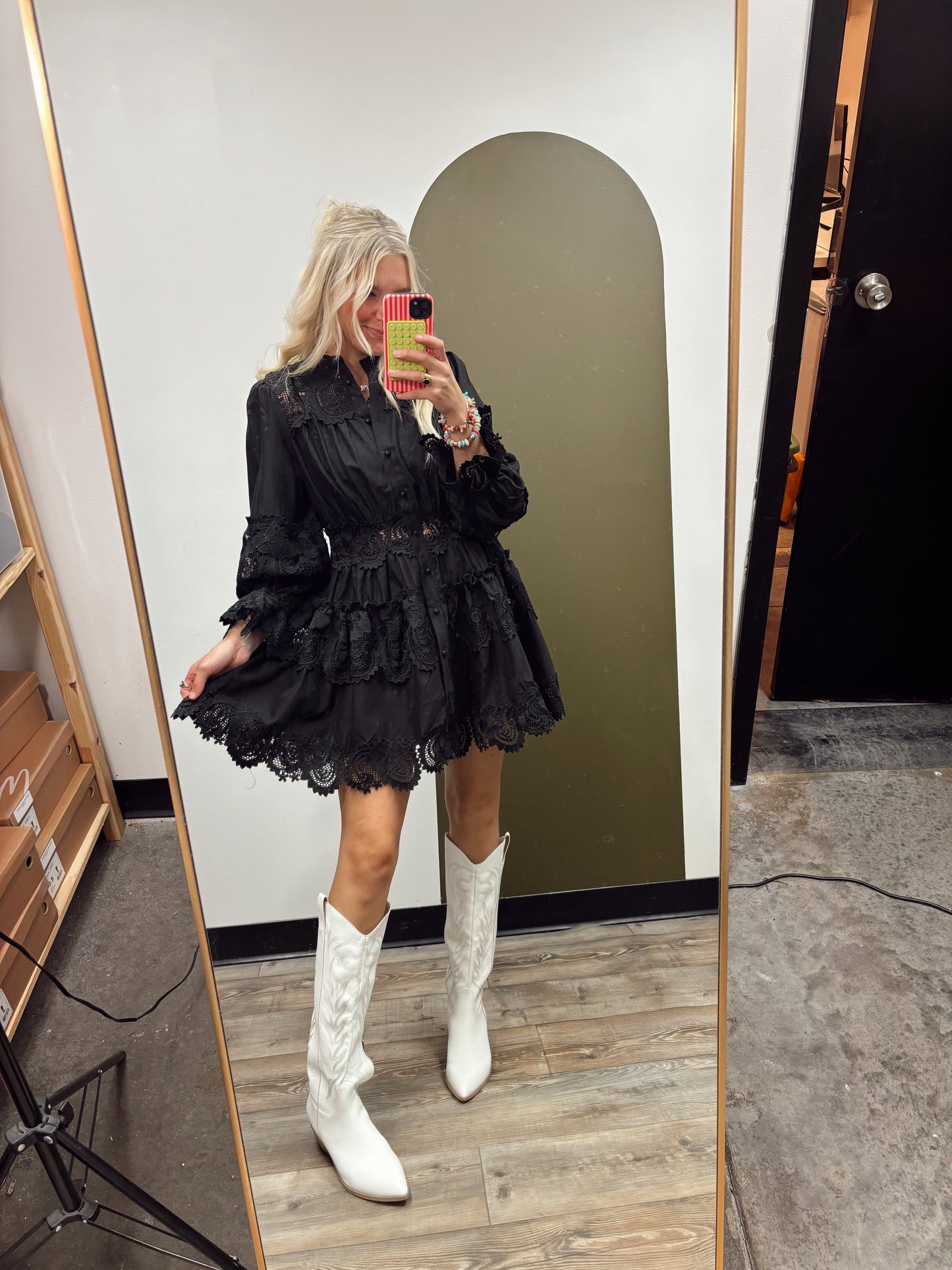 Flora Lace Dress (Black)