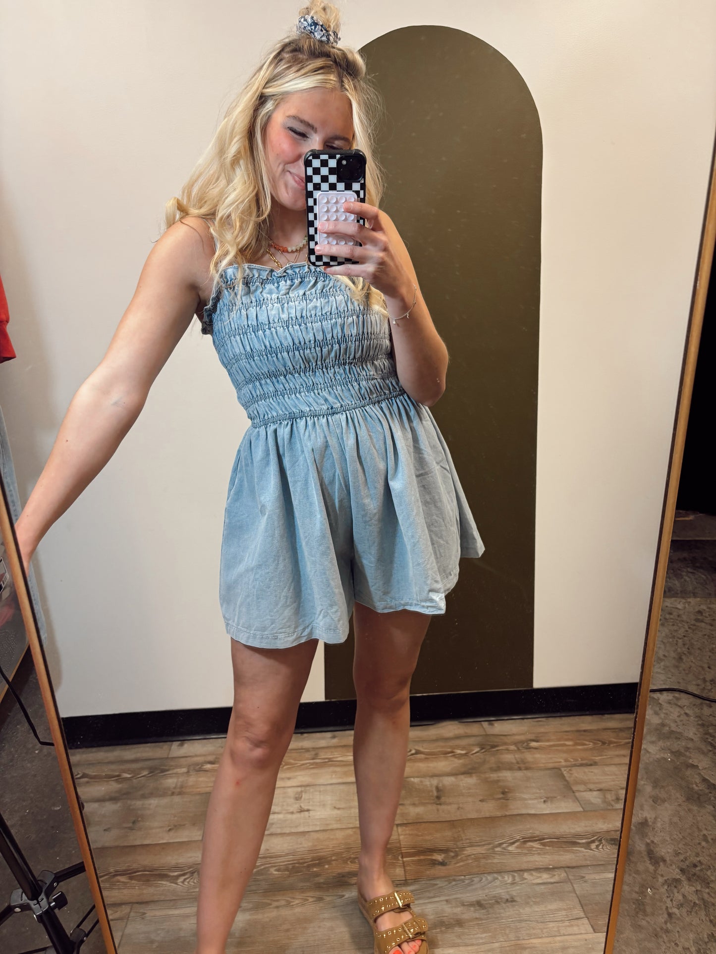 Tina Denim Romper