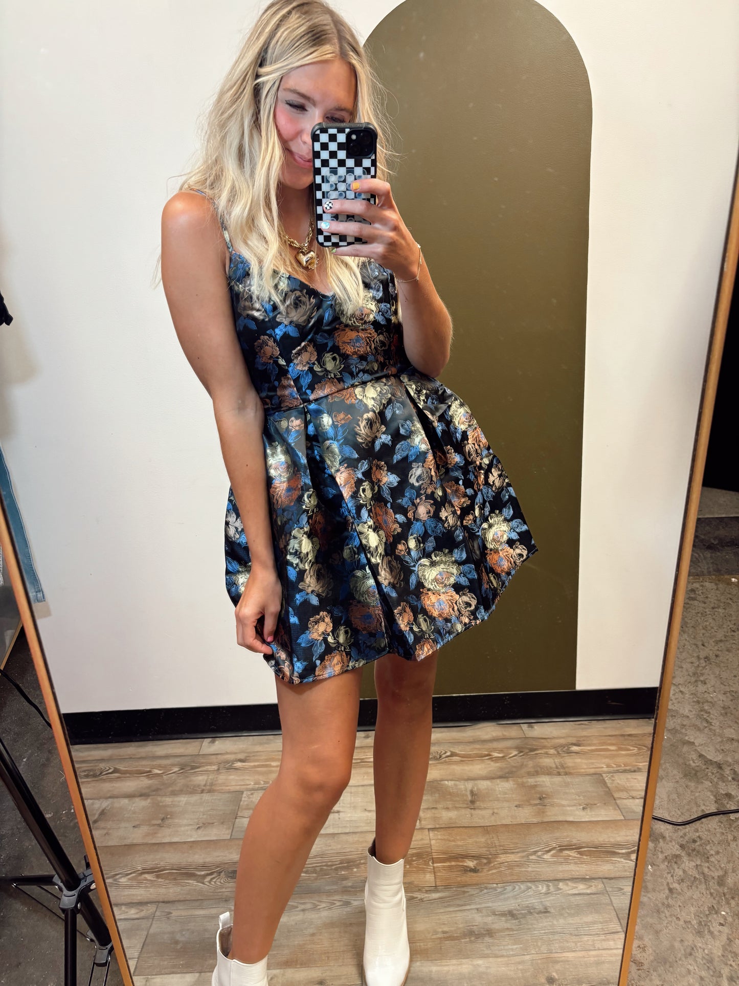 Past Midnight Floral Dress