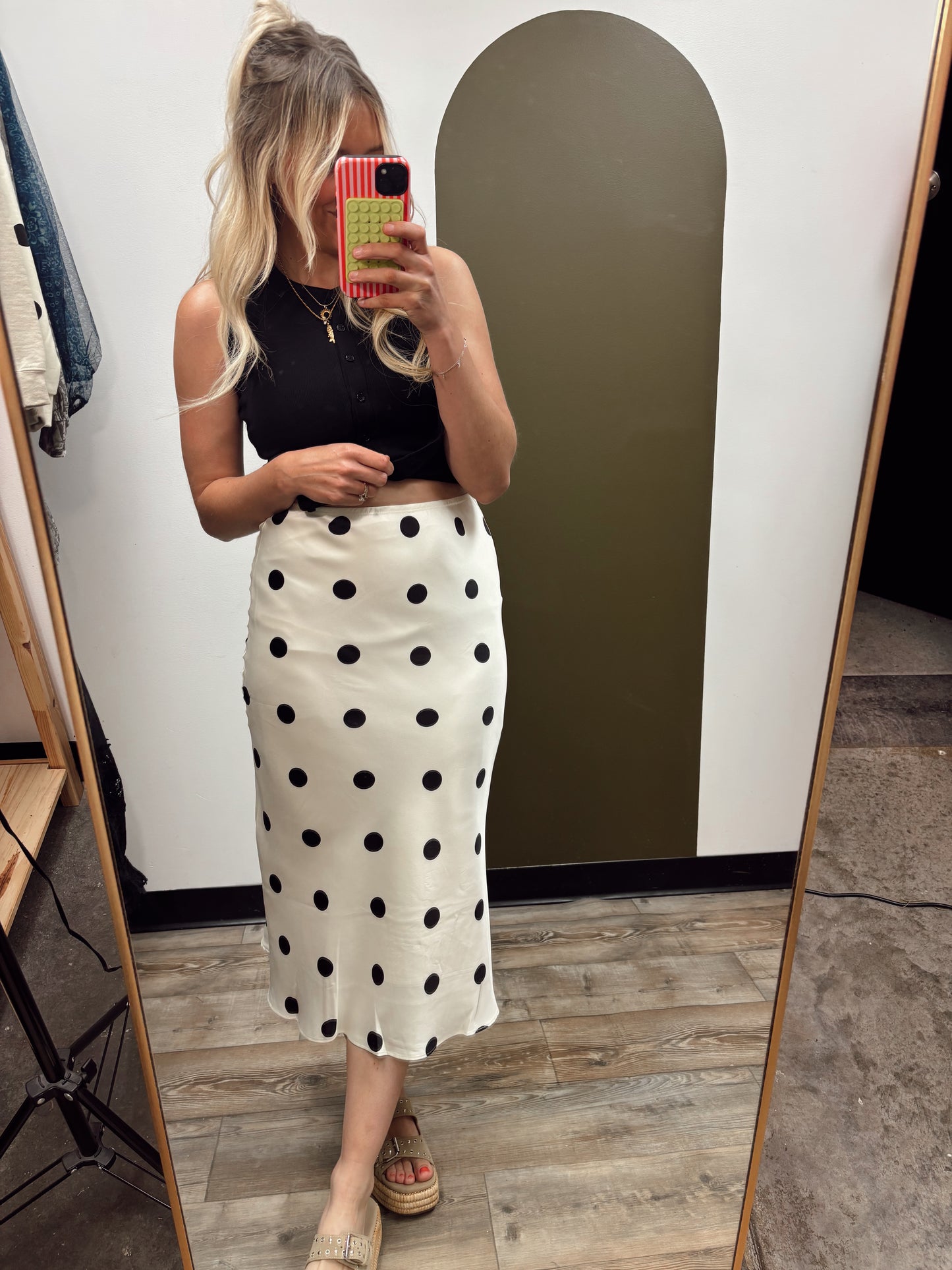 Perfect Polka Dot Midi Skirt