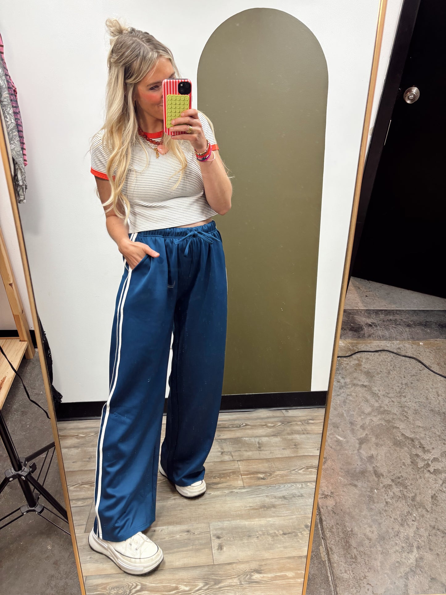 Navy Stripe Pant