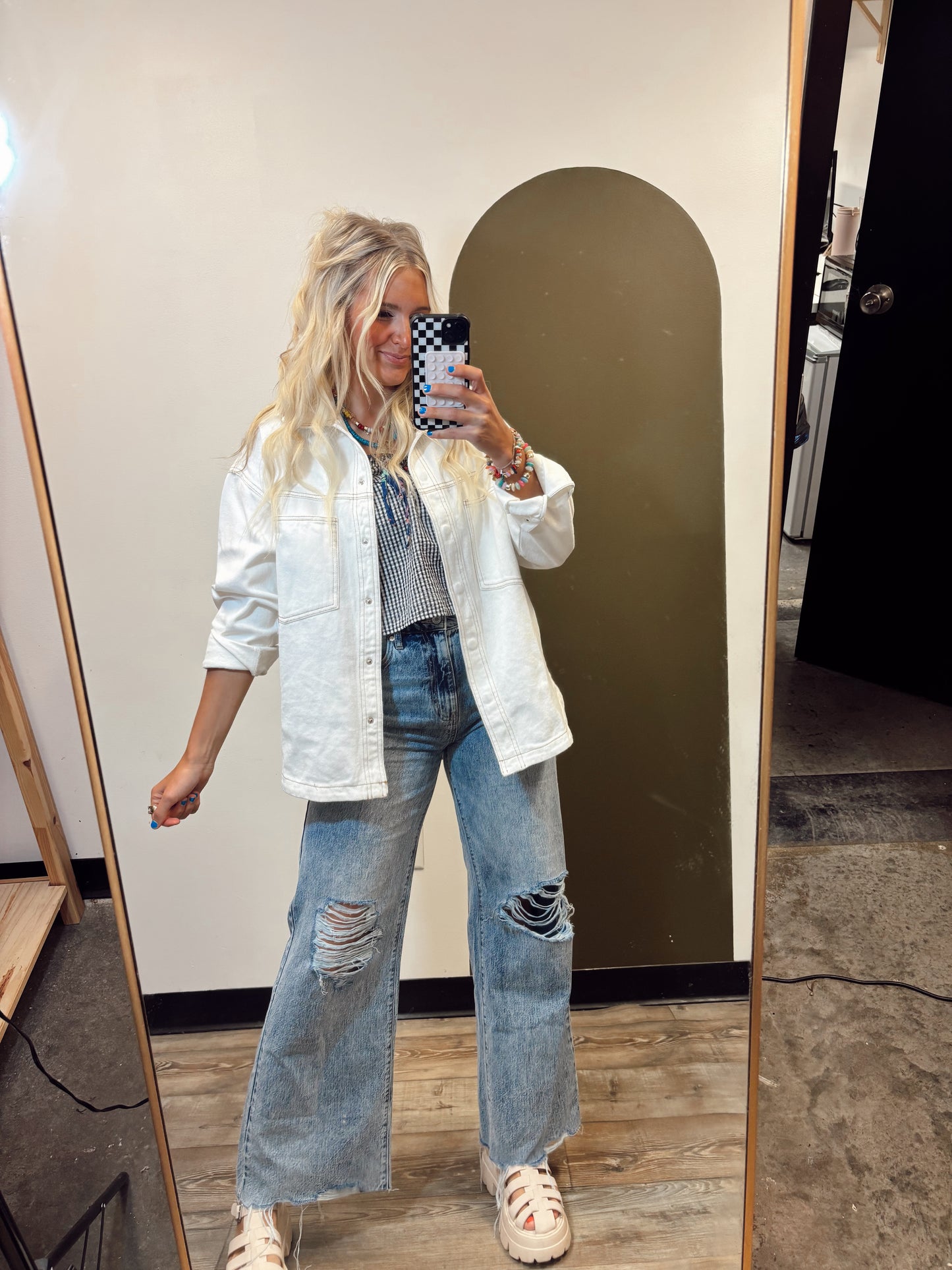 Ronnie Oversize Shacket (Cream)