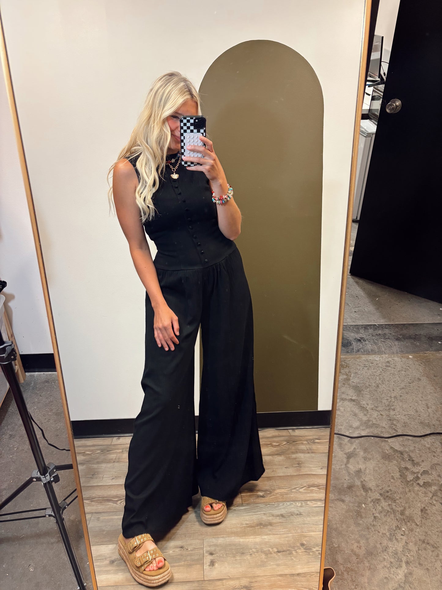 Kathy Button Jumpsuit (Black)