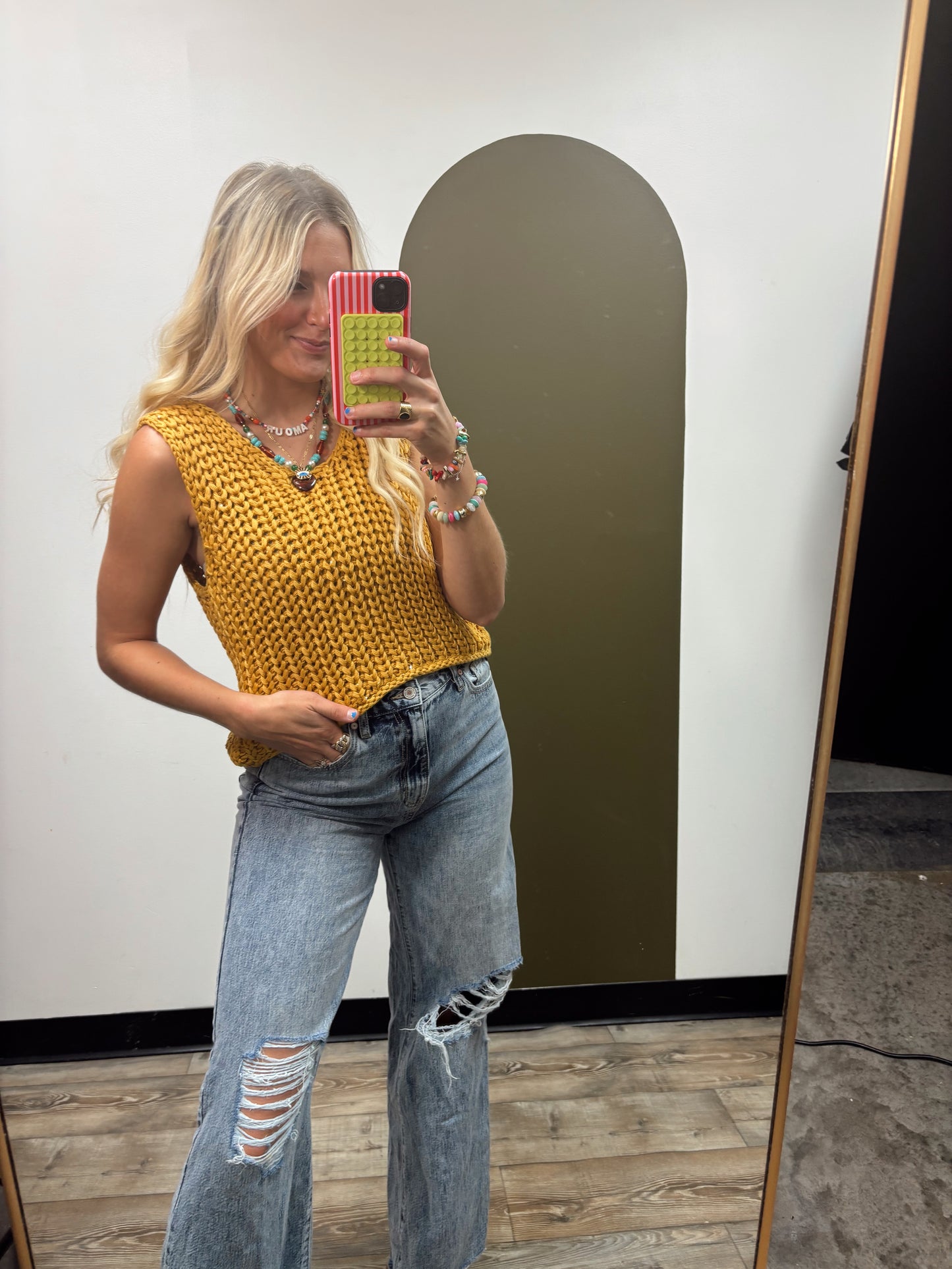 Madilyn Sequin Knit Top (Yellow)