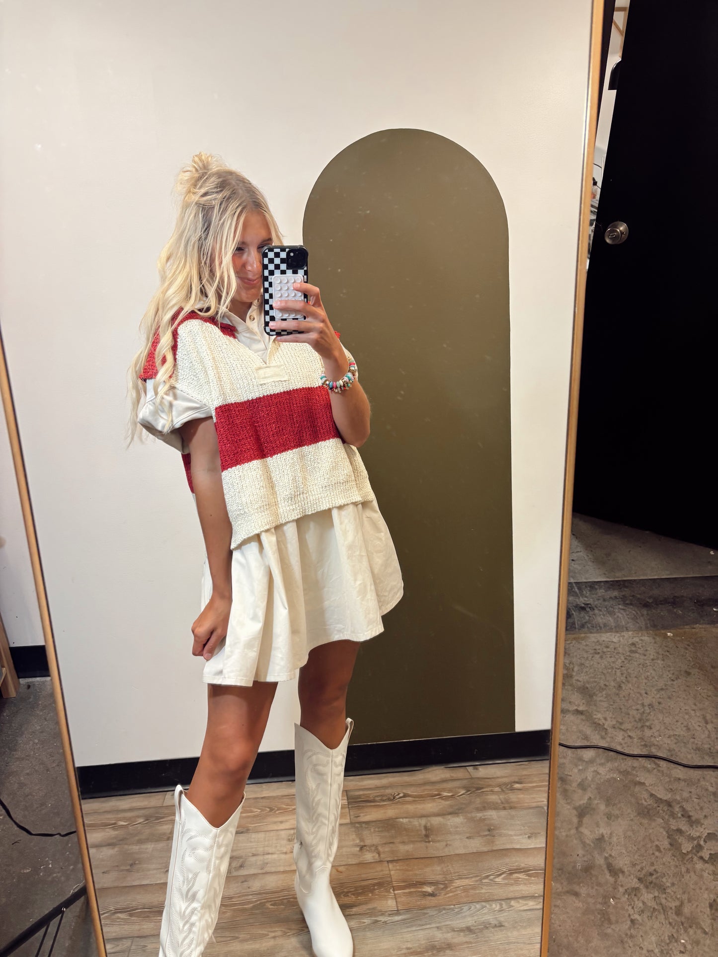 Diana S/S Stripe Sweater (Red)
