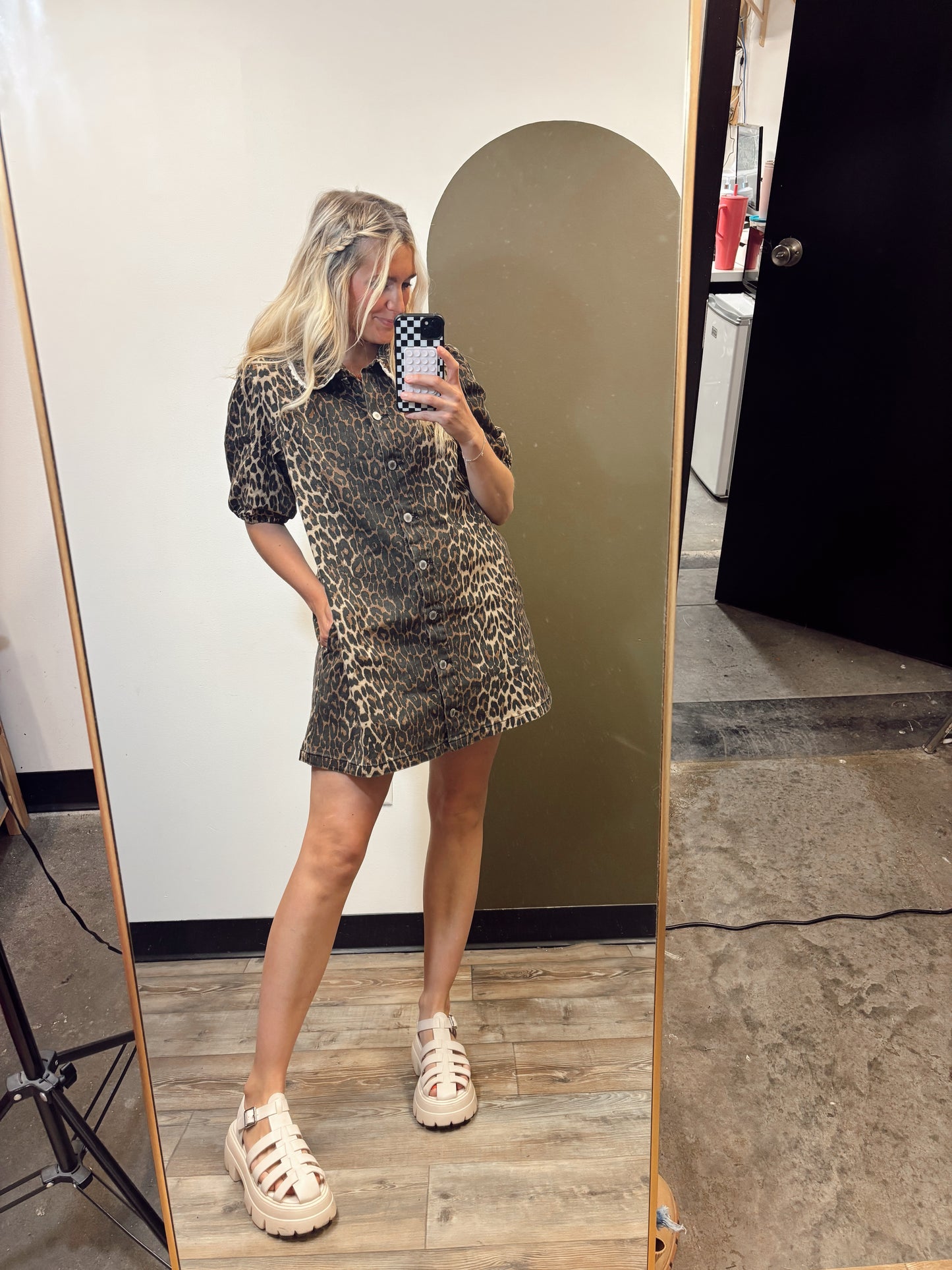 Rayna Leopard Collar Dress