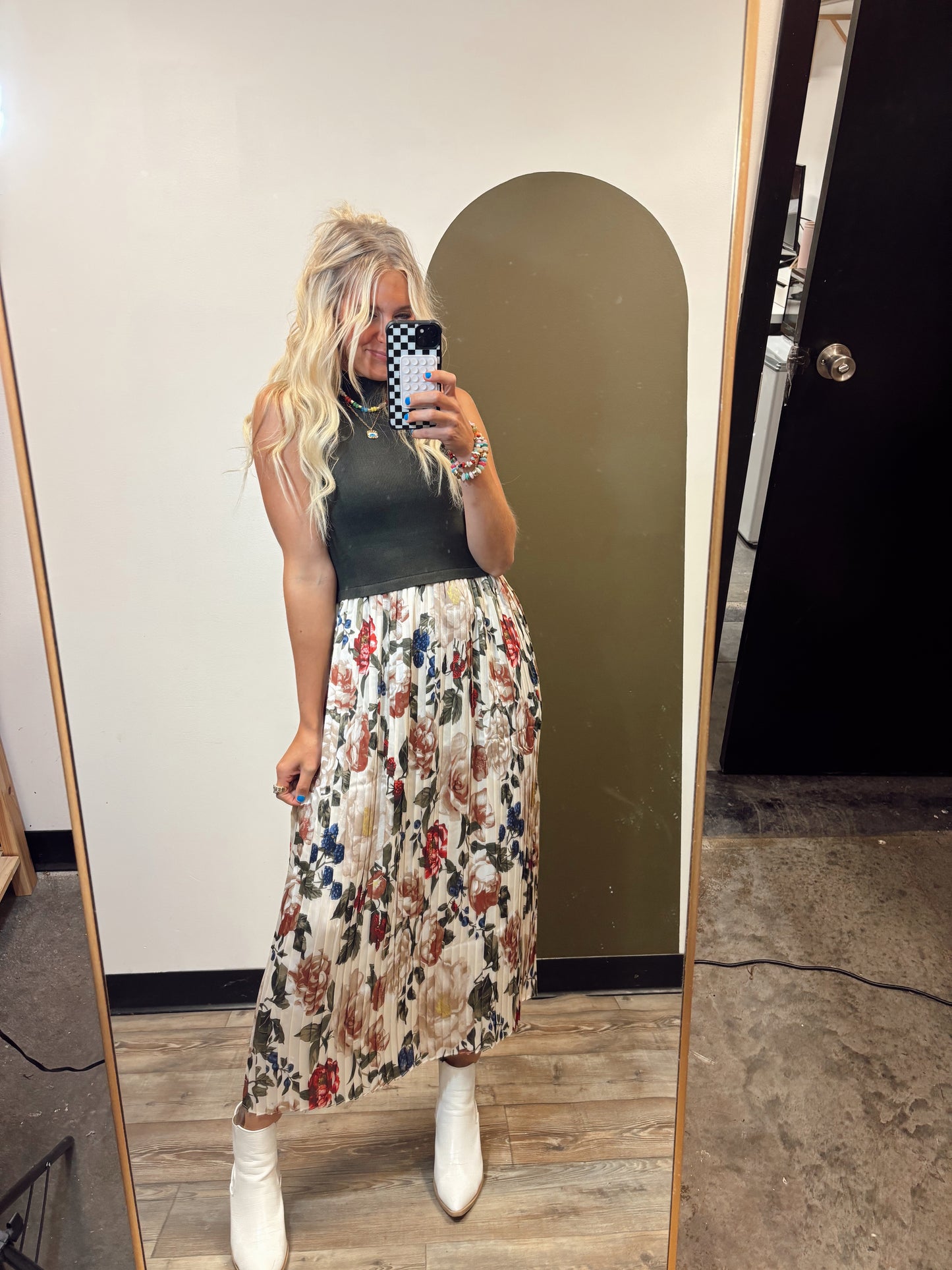 Kerri Pleat Midi Dress
