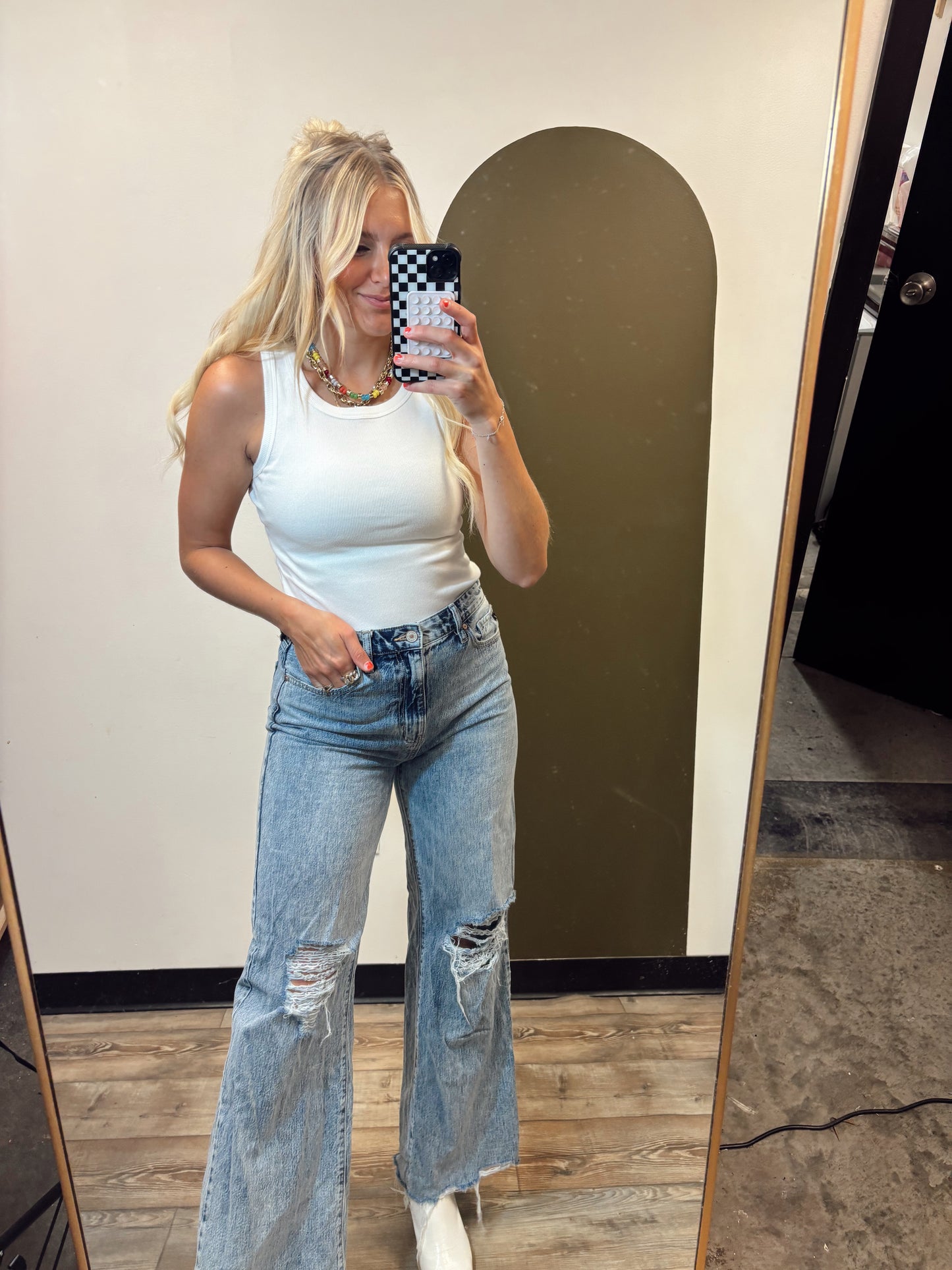 Elsie Knit Tank (White)
