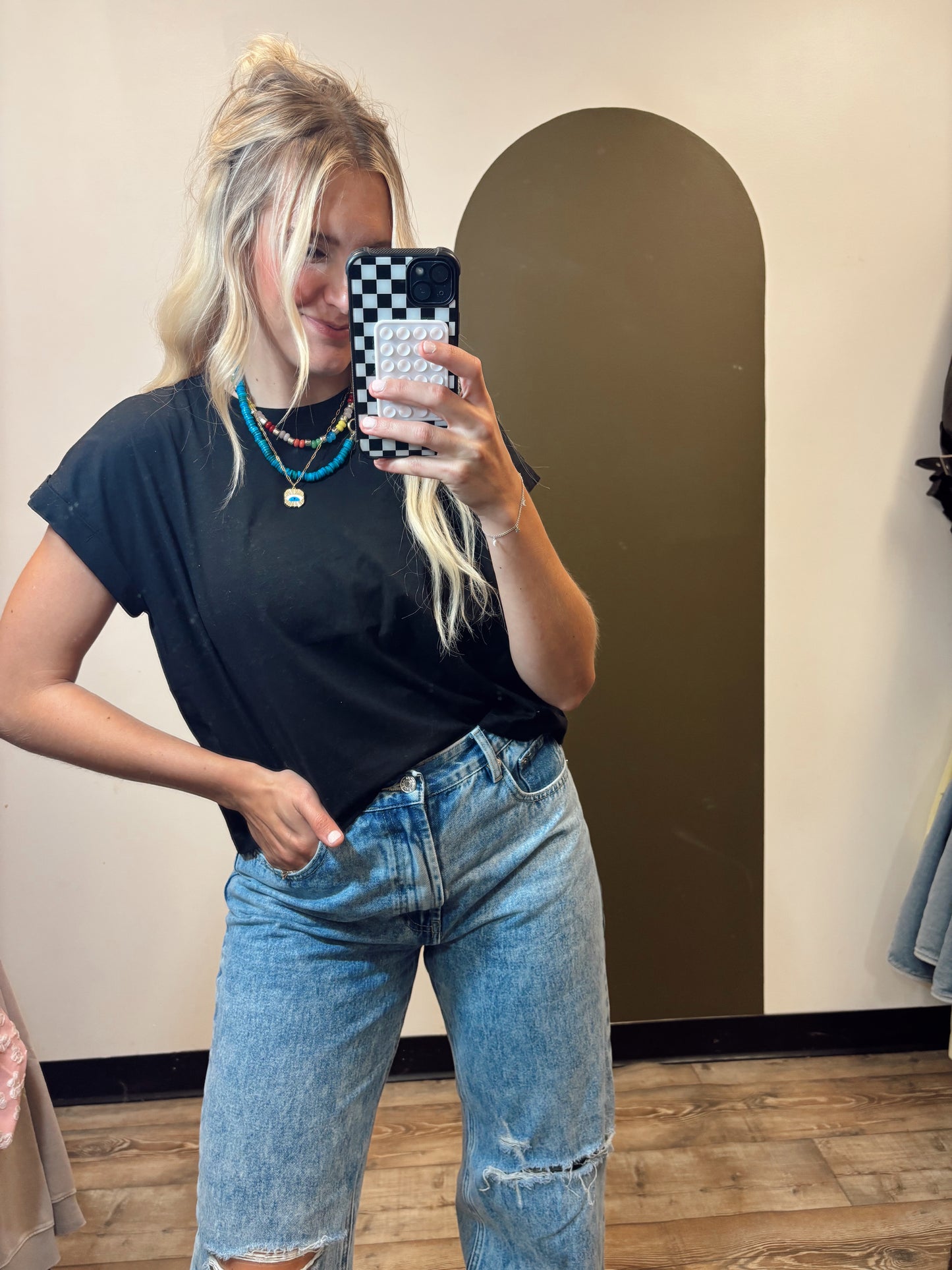 Lia Cuff Top (Black)