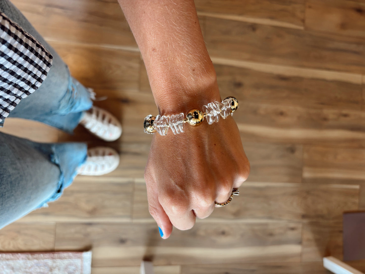 Clearly Understated Beaded Bracelet