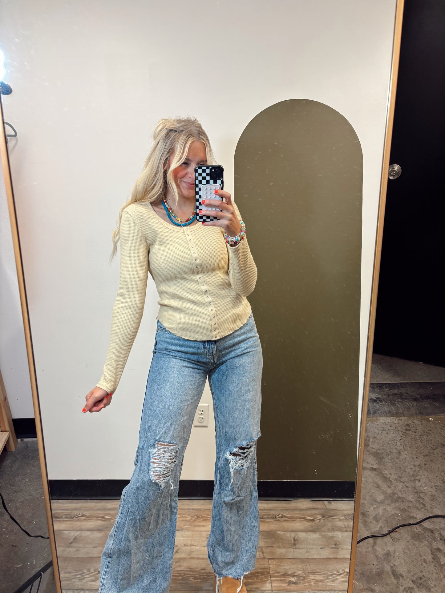 Eliza Button Top (Butter)