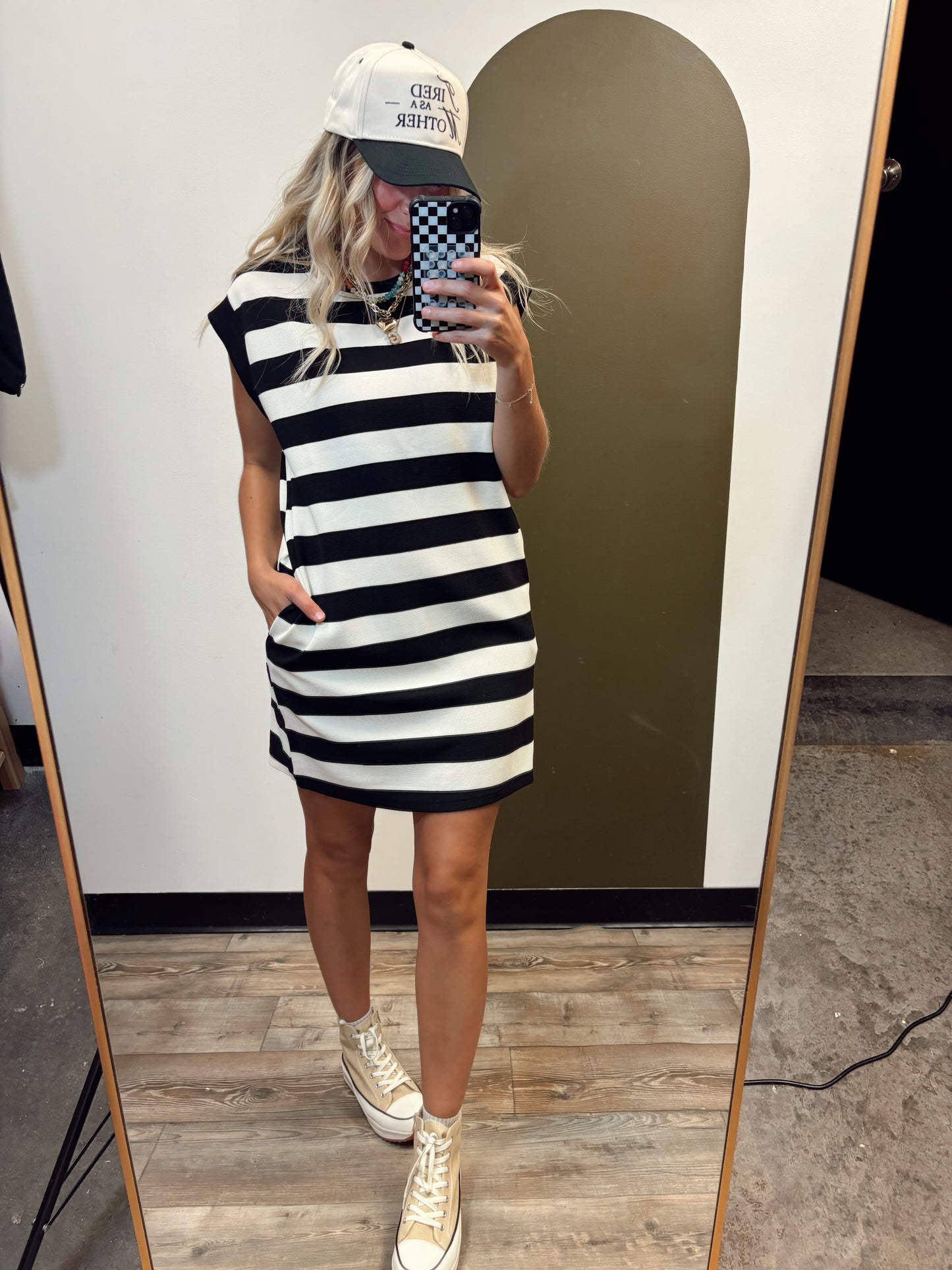 Shawna Stripe Dress (Black)