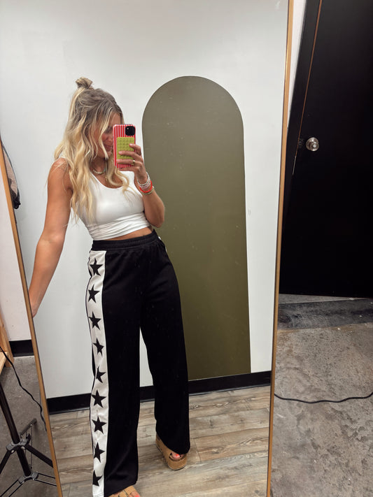 Star Striped Sweatpant (Black)