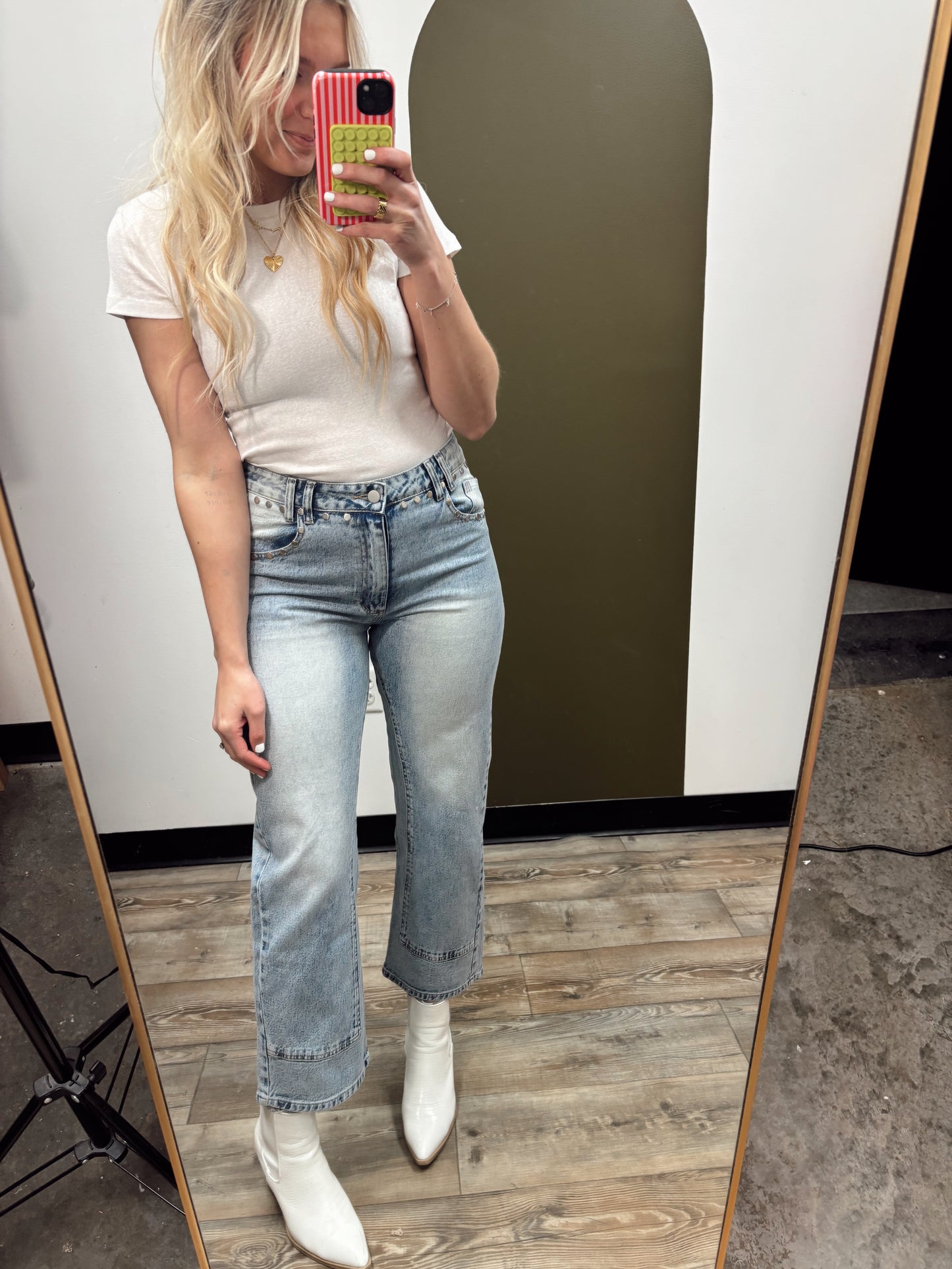 Studded Waist Denim