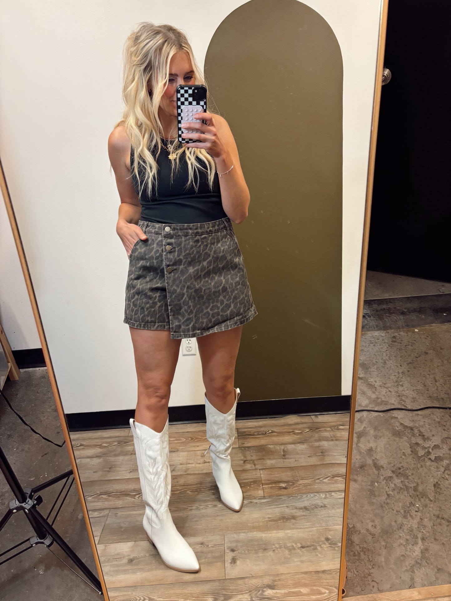 Brianna Leopard Skort