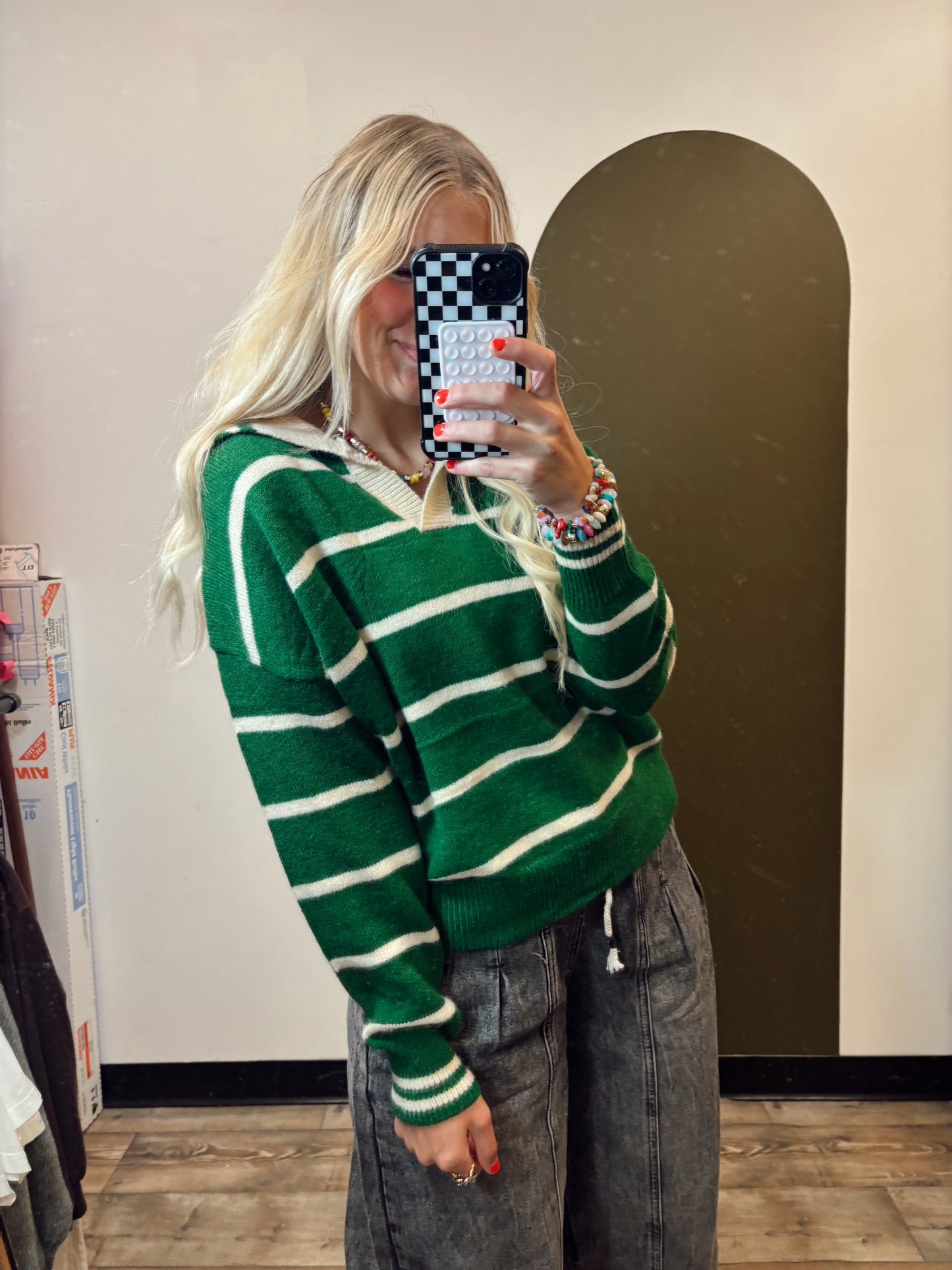 Skylar Stripe Sweater (green)