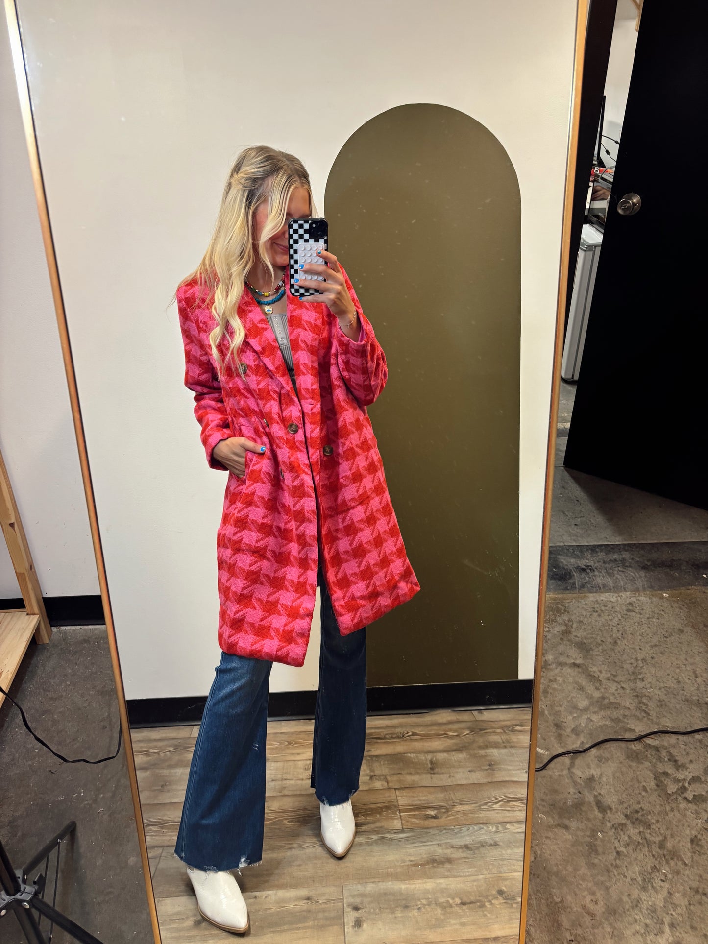 Double Down Tweed Coat