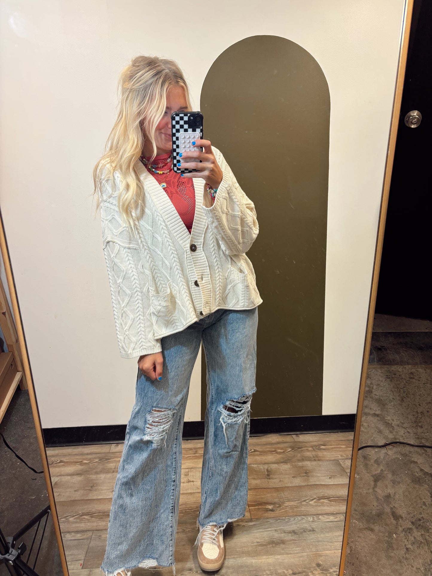 Anais Cable Knit Cardy (Cream)
