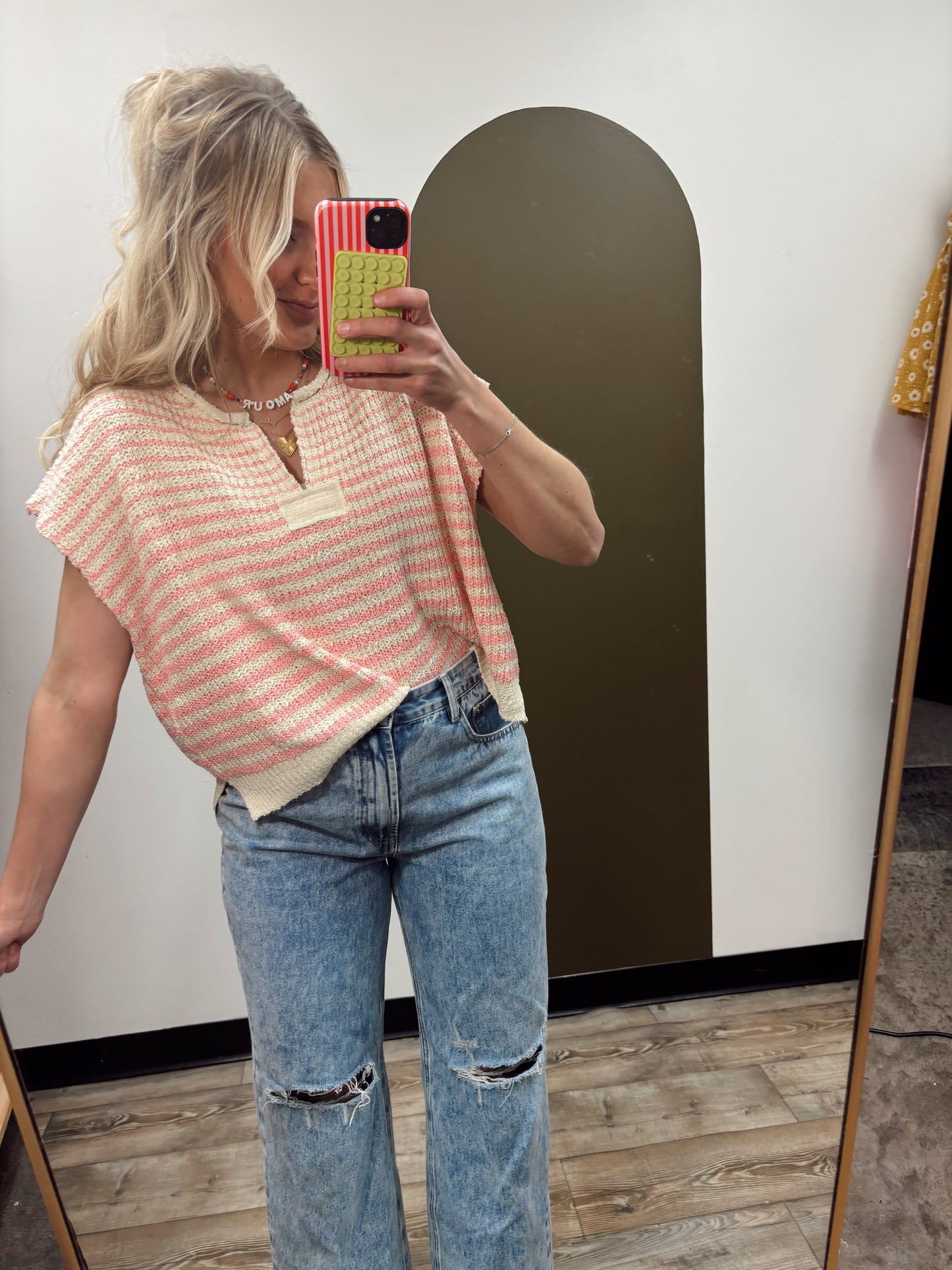 Annie Stripe Top (Pink)
