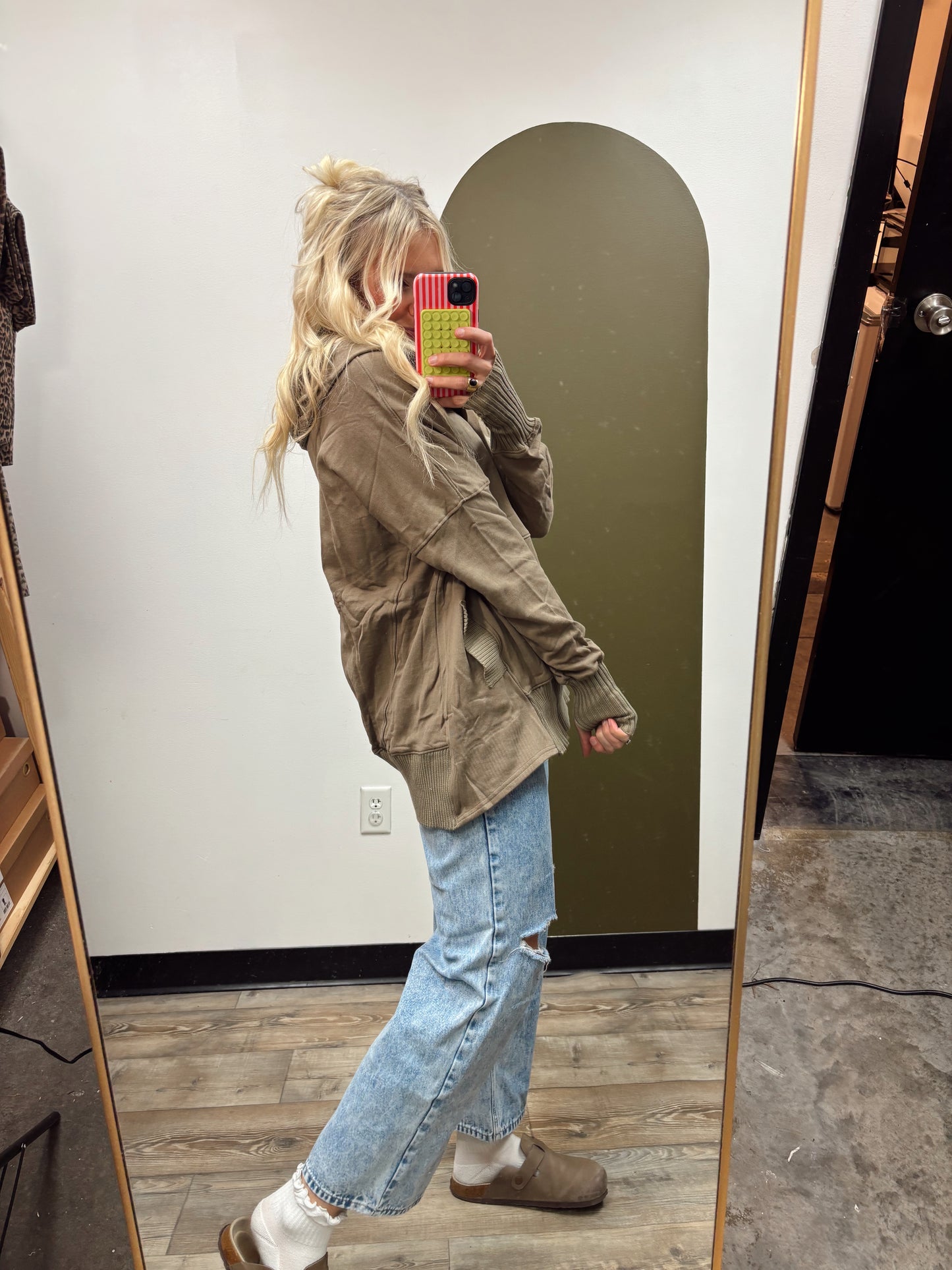Boxy Hoody Top (Mocha)