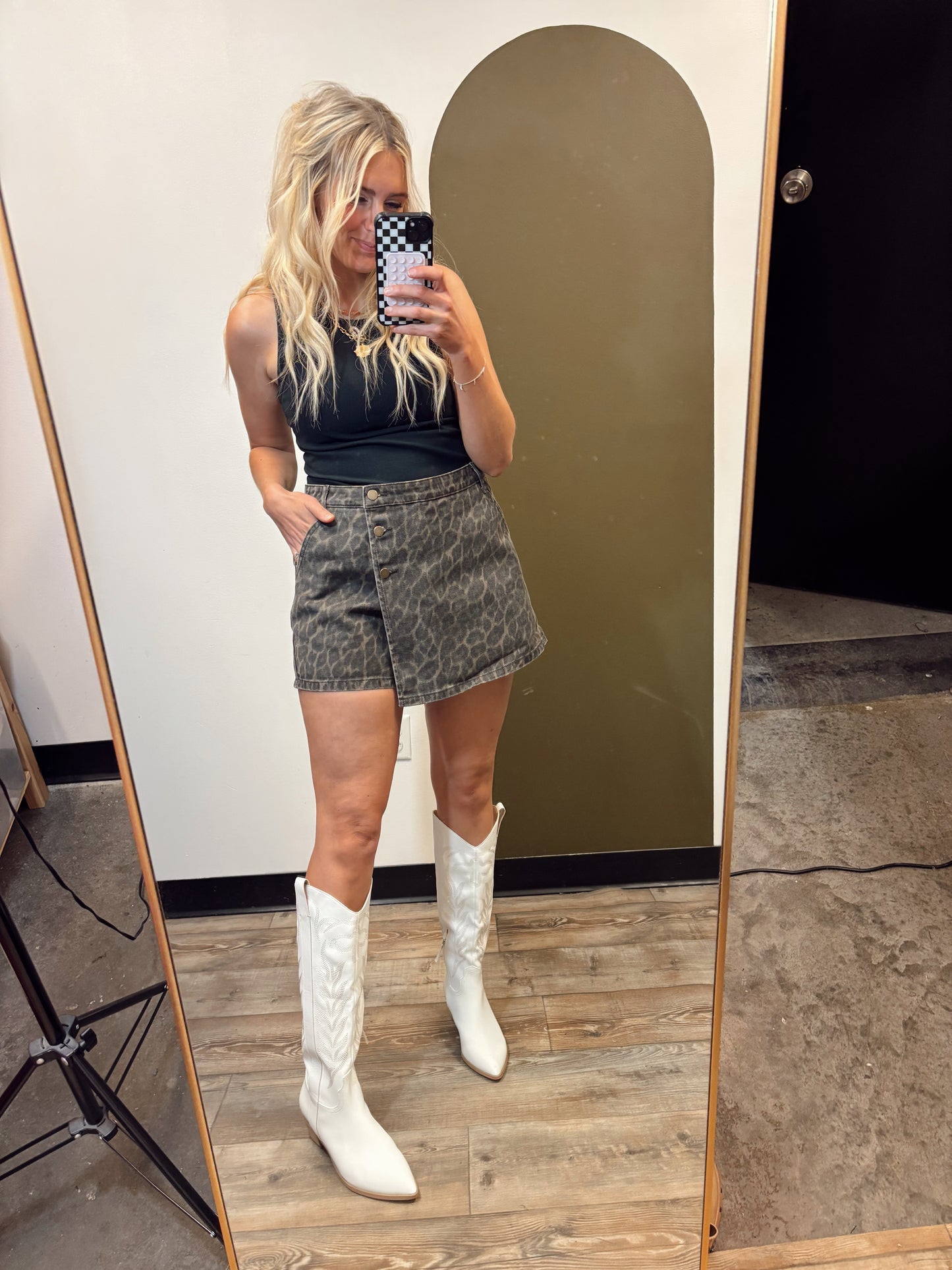 Brianna Leopard Skort