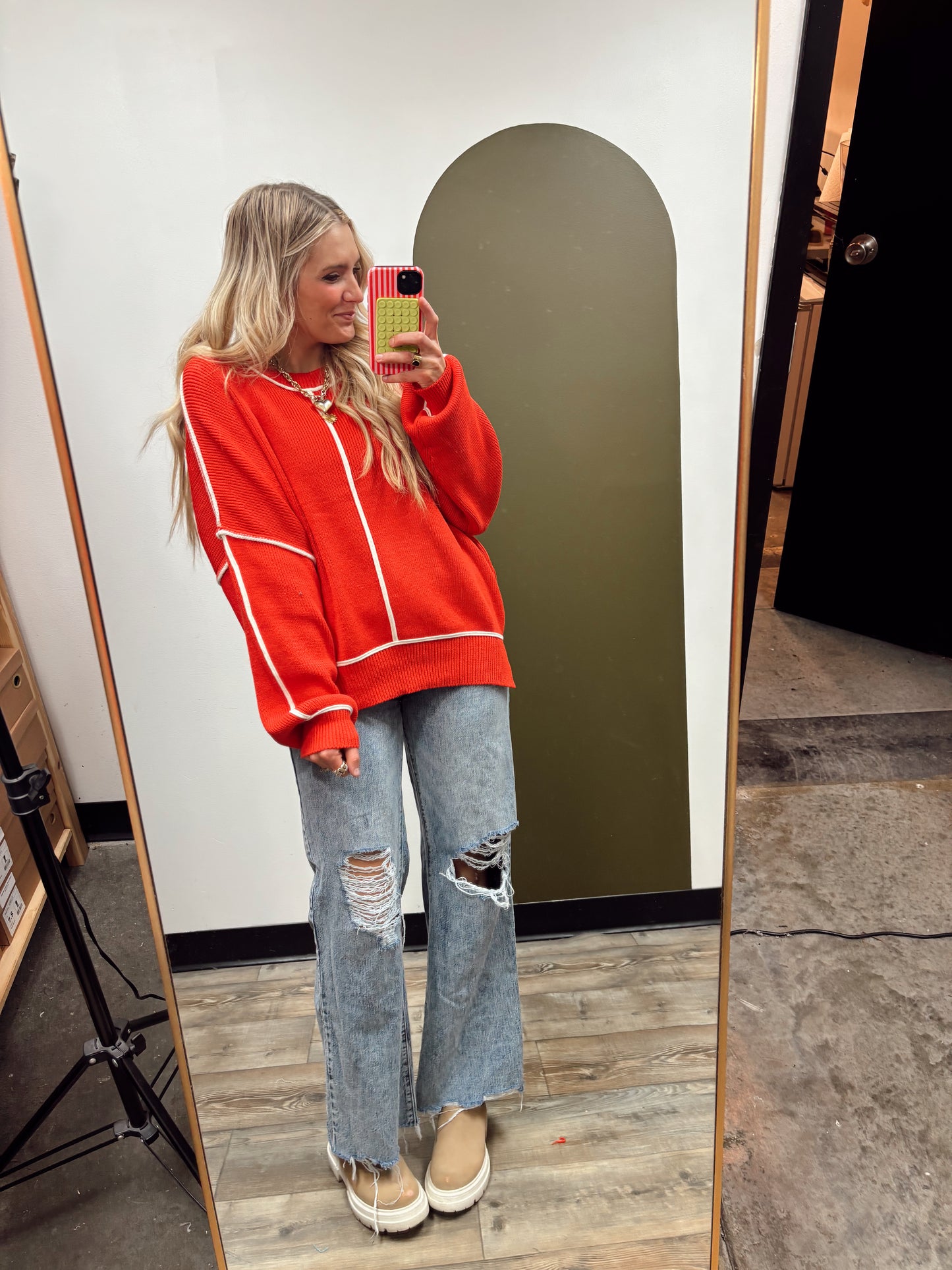 Maisie Seam Sweater (red)