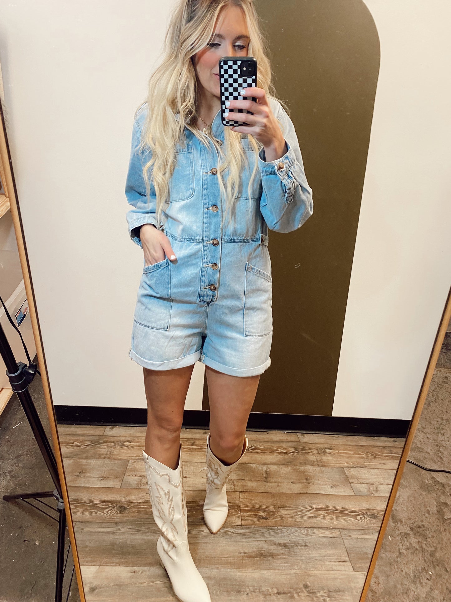 Mandy Denim Romper