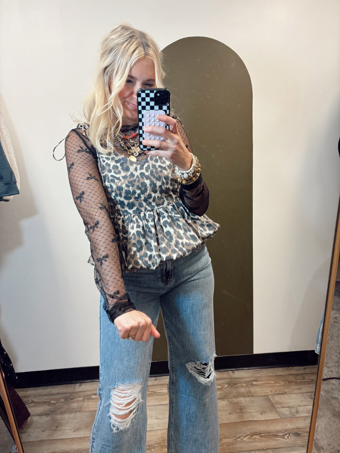 Sheer Bow Top (Black)