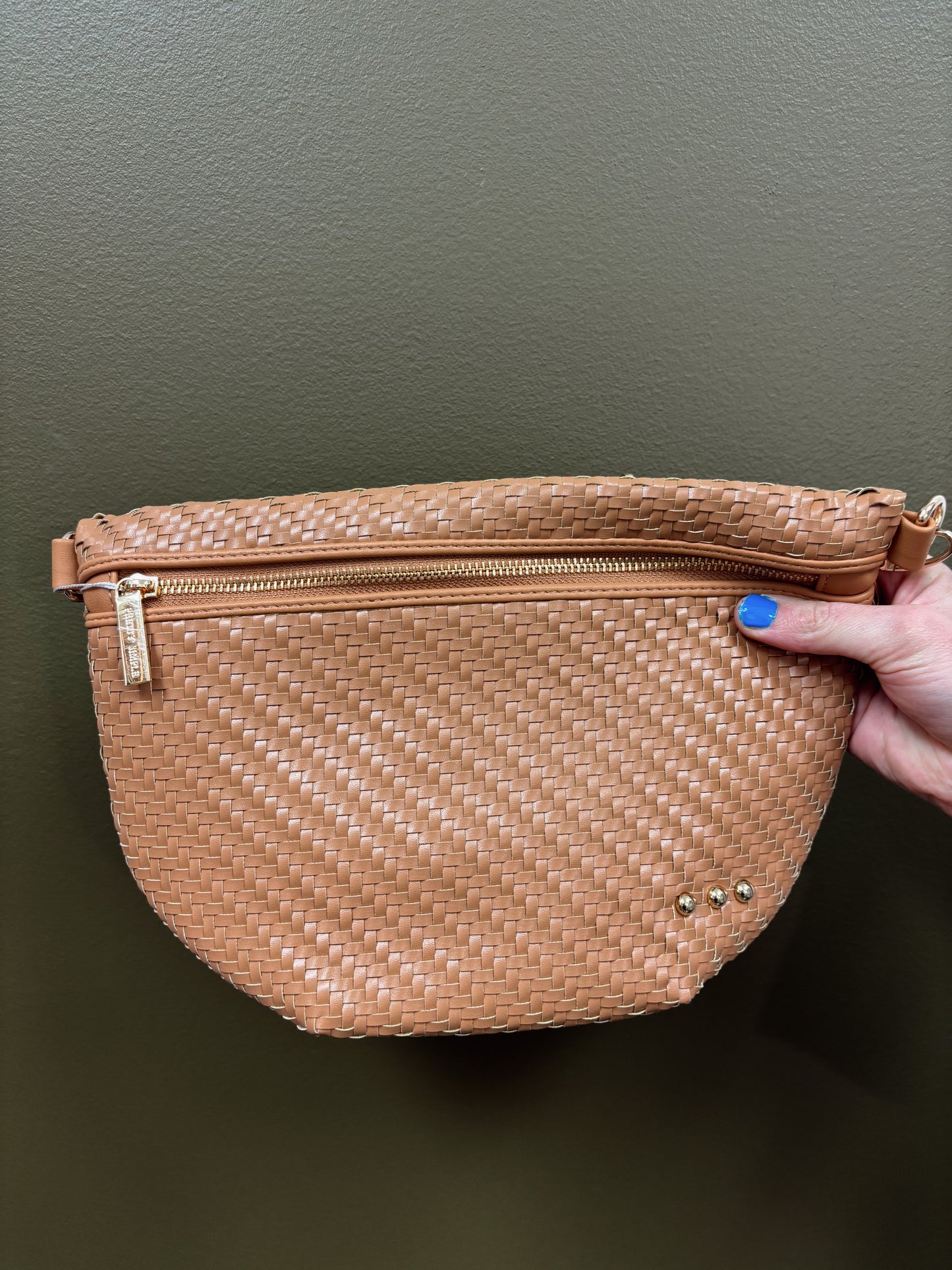 Diagonal Weave Westlyn Bag (Tan)