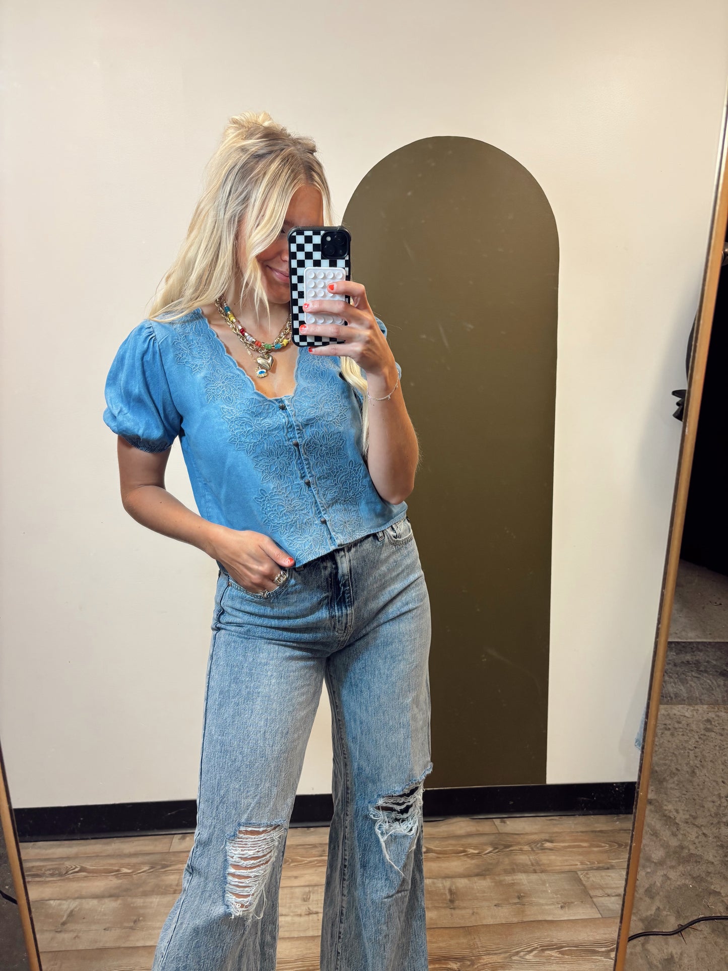 Cindy Chambray Top