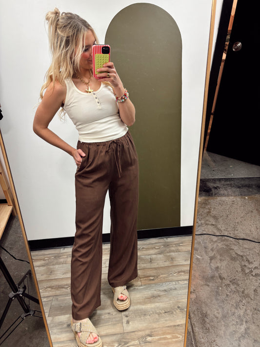 Autumn Drawstring Pant (Brown)