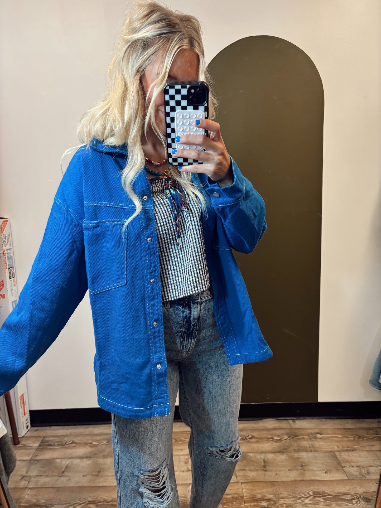 Ronnie Oversize Shacket (Blue)