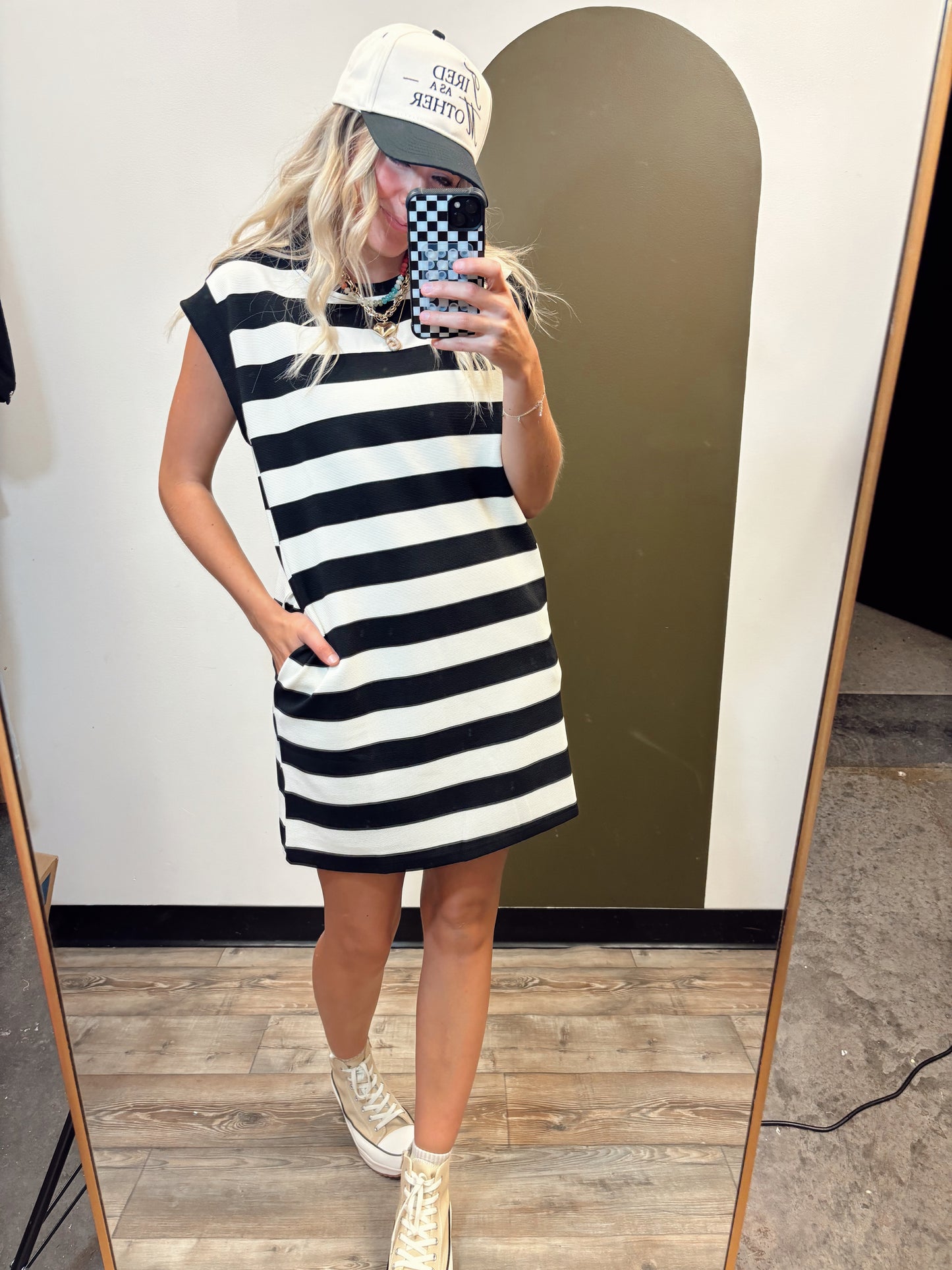 Shawna Stripe Dress (Black)