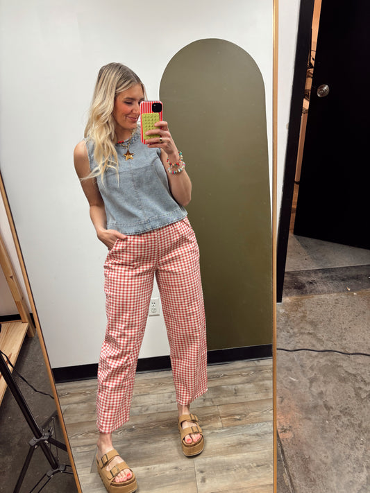 All American Gingham Pant (Red)