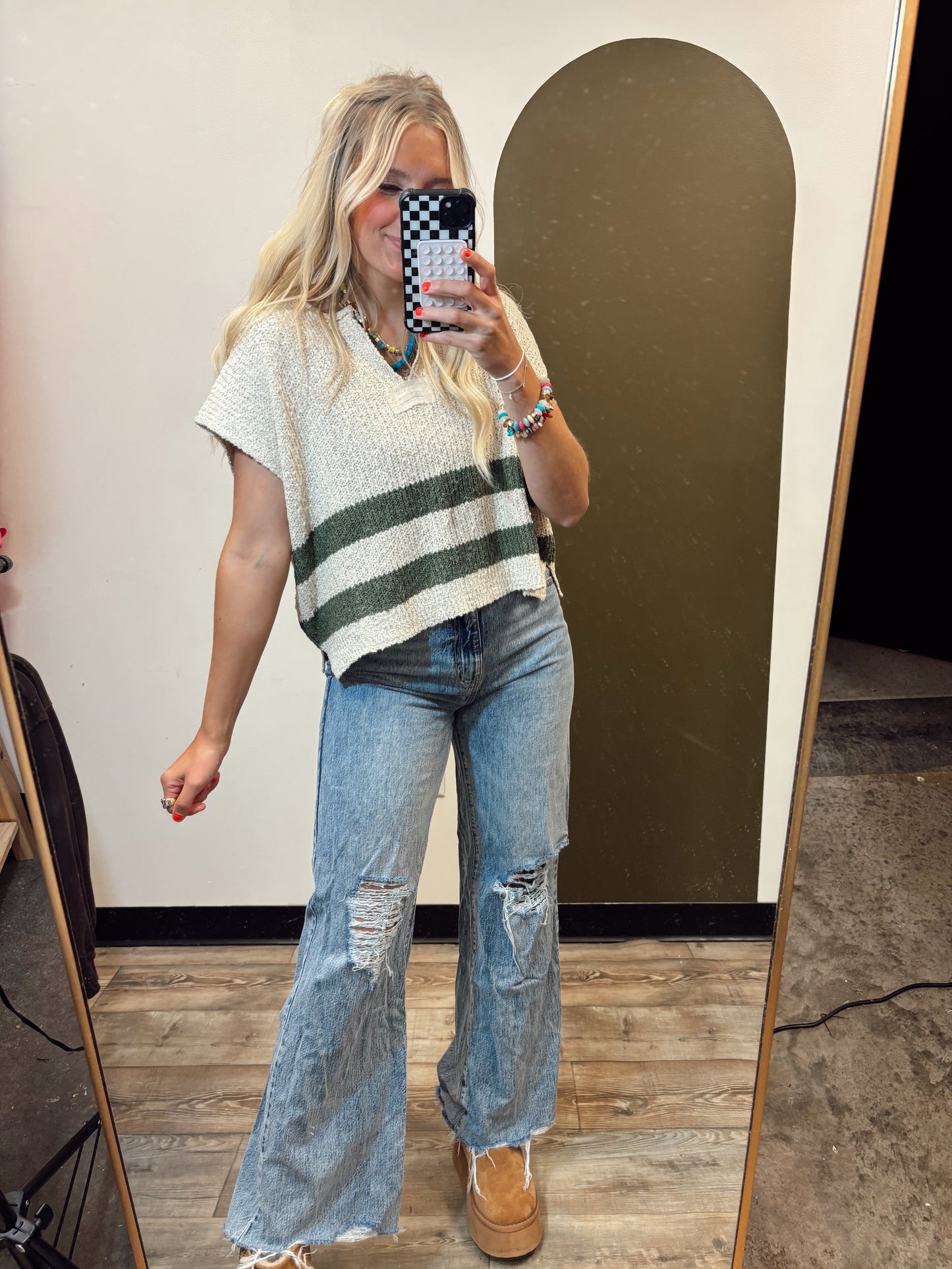 Beach Days Sleeveless Sweater (Olive)