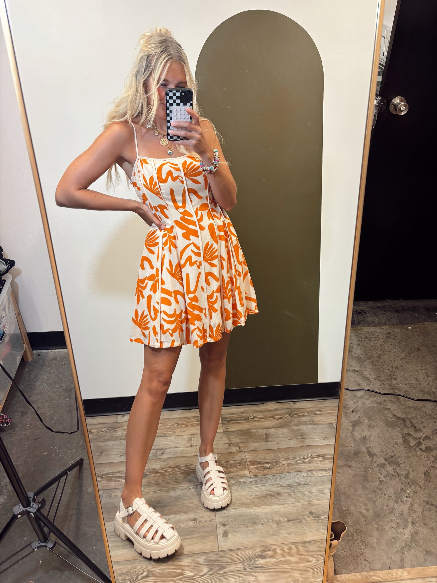 Resort Sun Mini Dress (Tangerine)