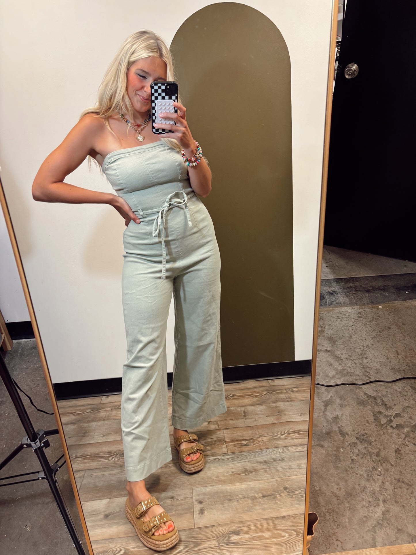 Melissa Strapless Jumpsuit (Green)
