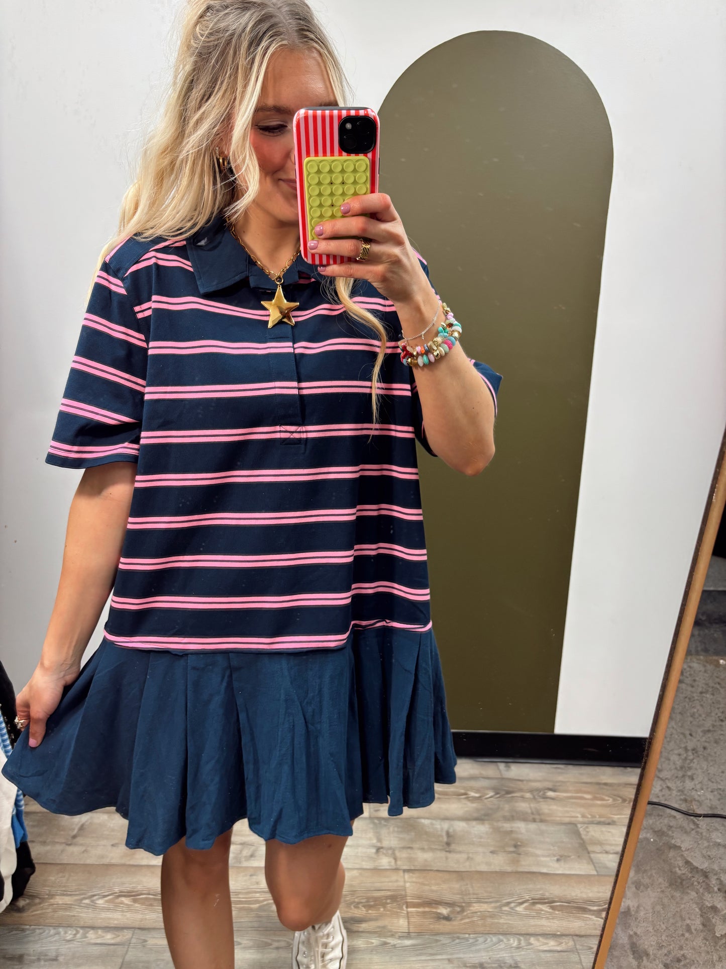 Play Ball Combo Dress (Navy)