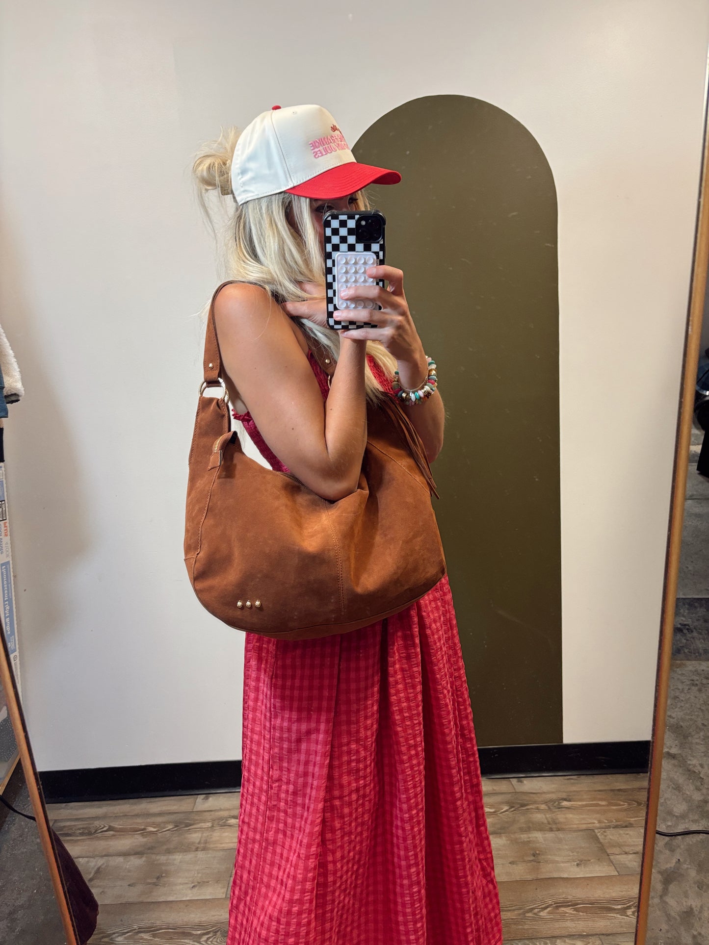 Hazel Hobo Bag ( Chocolate Suede)