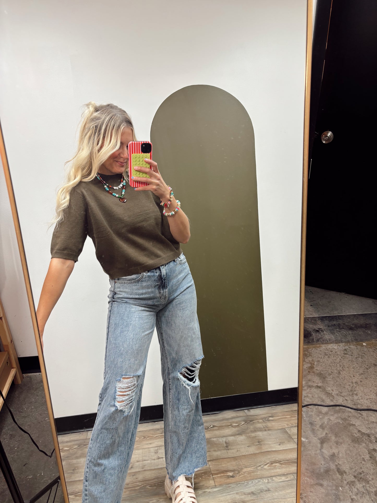 Maggie Sweater Top (Brown)