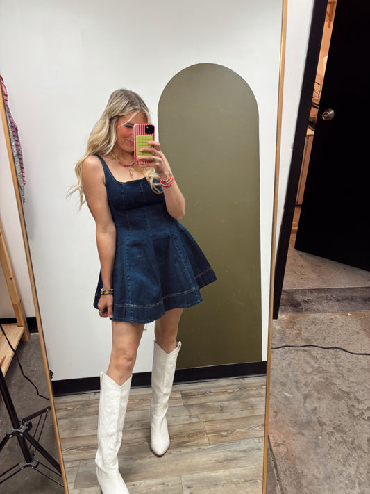 Palm Springs Mini Dress (Indigo)