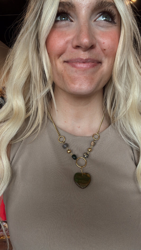 Golden Meadow Heart Necklace